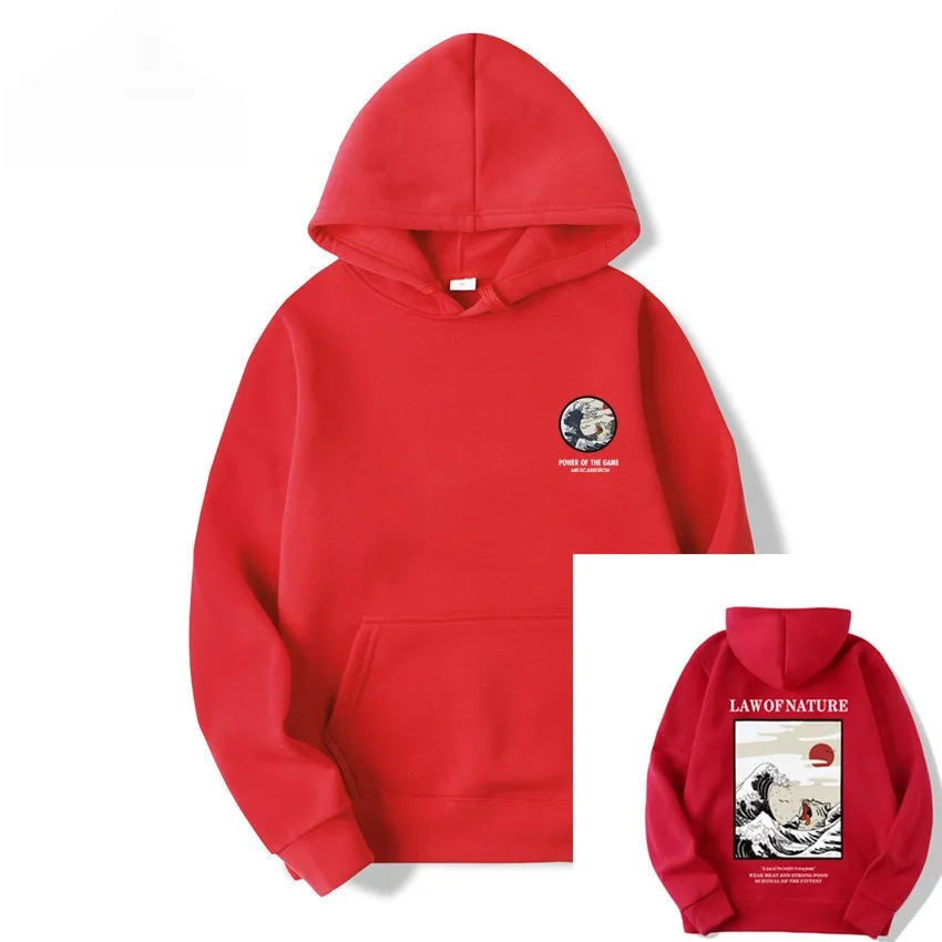 Японский забавный кот волна флисовая толстовка зимний стиль хип-хоп