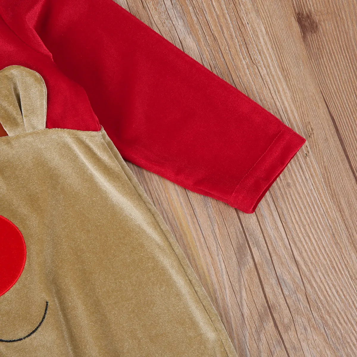 

Newborn Baby Long Sleeve Rompers Jumpsuits Xmas Clothing Spring Autumn Christmas Elk Patch Stitching One Piece Warm Velvet Cloth