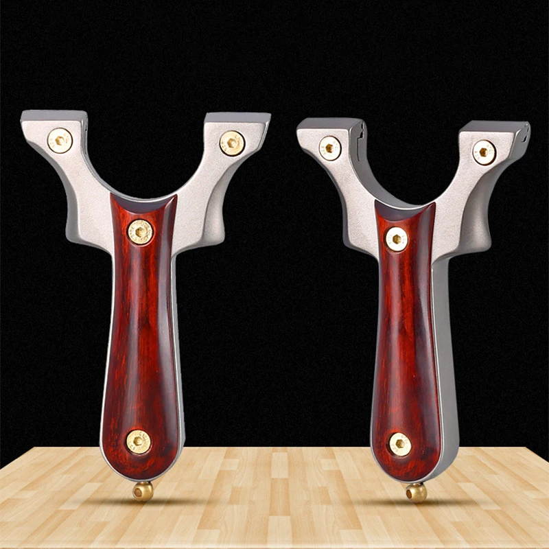 

304 Stainless Steel Catapult Flat Rubber Band Slingshot Outdoor Hunting Shooting Professional Solid Wood Slingshots 2020 New
