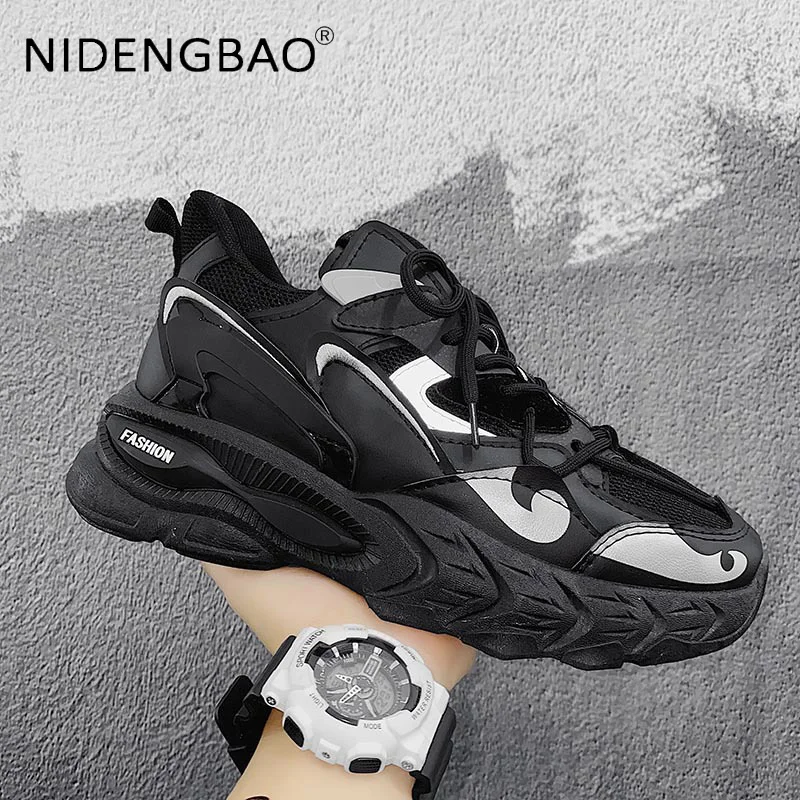 New Men Platform Sneakers 2021 Autumn Mesh Breathable Outdoor Walking Jogging Running Sports Shoes Luxury Chunky Casual Tenis
