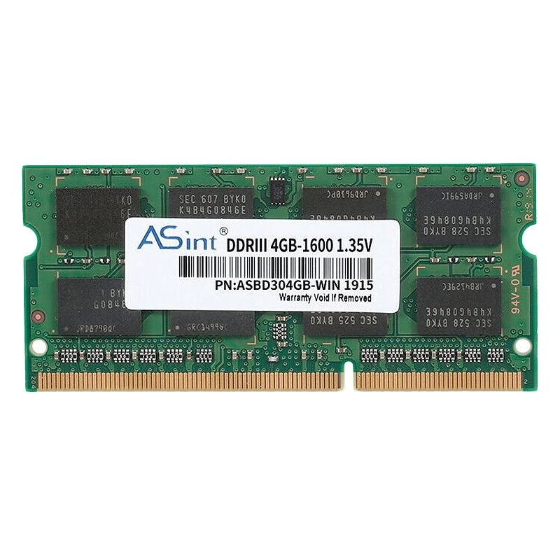 ASint DDR3 4GB 1600MHz Память ноутбука 204 Pin низкое энергопотребление ноутбук ram