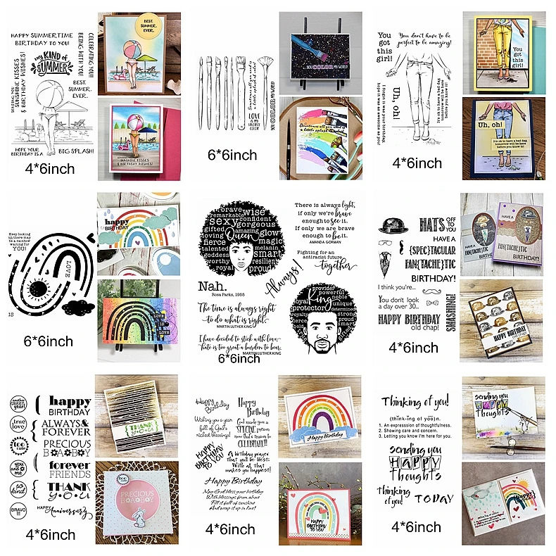 Прозрачные силиконовые штампы с радужной взрывной головой щетка для пляжа