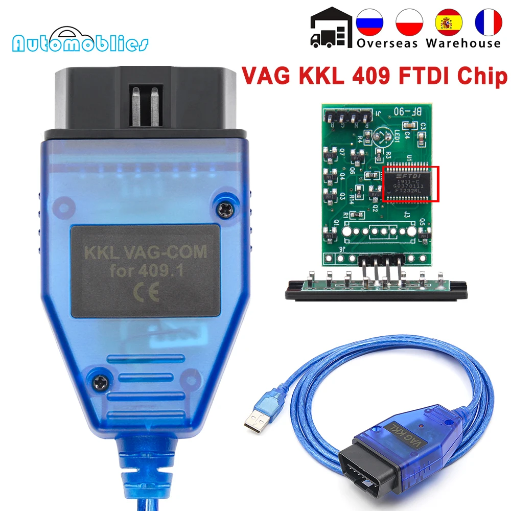 VAG 409 KKL 1 FIATECUSCAN FTDI автомобильный Ecu OBD OBD2 Диагностический кабель для VW/Audi/Skoda/Seat