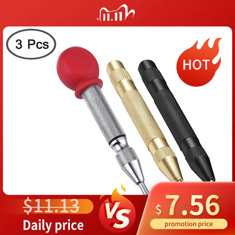 

Набор автоматических центровочных штифтов, 3 шт., подпружиненные насадки для маркировки, стартовых отверстий, инструмент для работ по дерев...