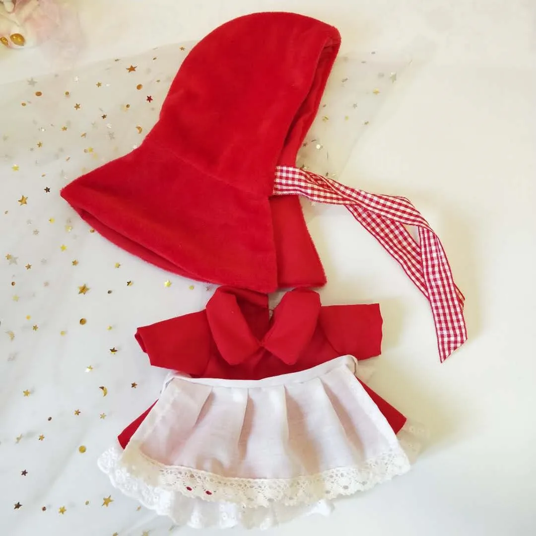 

17cm Lamb Doll Christmas New Year Red Triangle Hat Cape Suit Replaceable Clothes Accessories(No Lamb Doll)