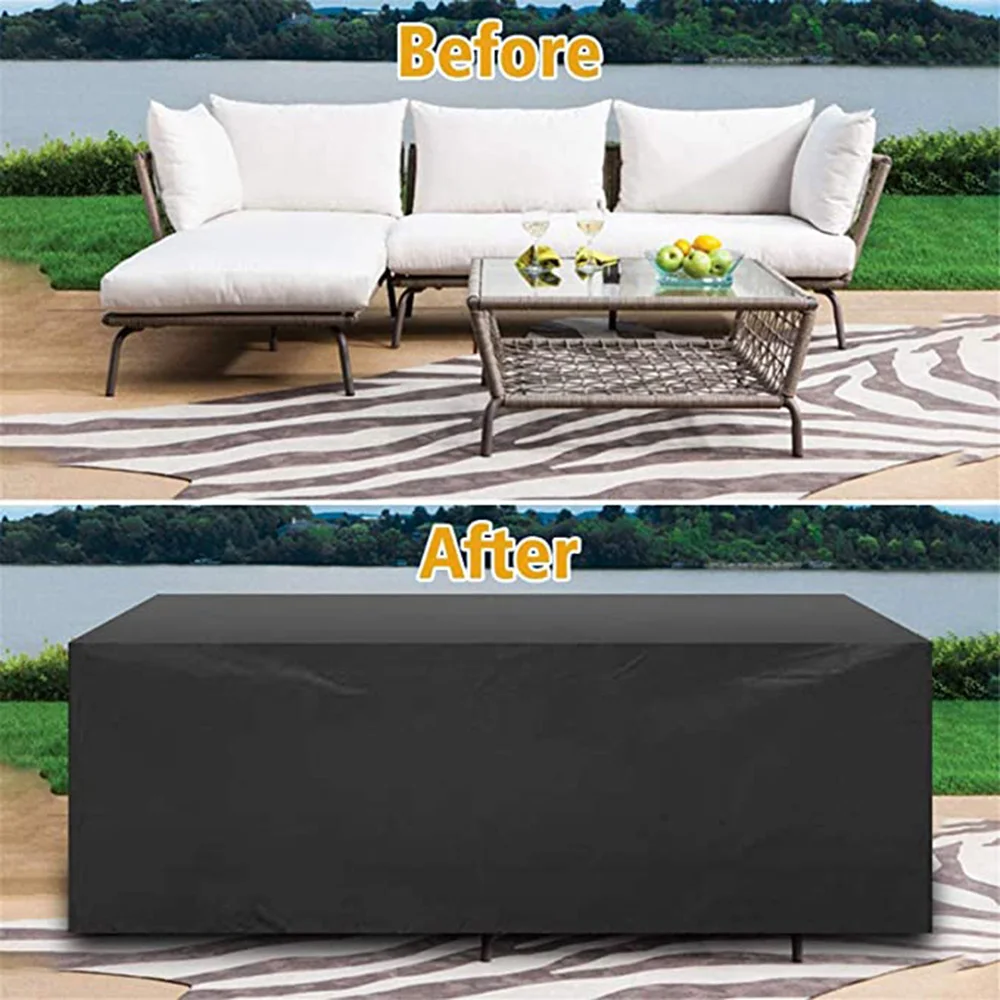 

60 Size High Quality Outdoor Patio Waterproof Covers For Furniture Table Sofa Cover 210D Oxford Cloth Black Dust Cover