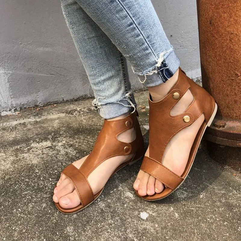 

Women's Sandals 2021 Summer New Solid Color Flat Sandals Women's Outdoor Open-toed Comfortable Casual Sandals Women's Shoes 43