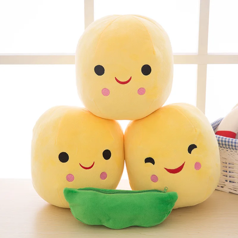 

Creative Cute Pea Pod Plush Toy Doll Baby Pillow Doll Furnishings Creative Give Children A Birthday Present Home Decortion M024