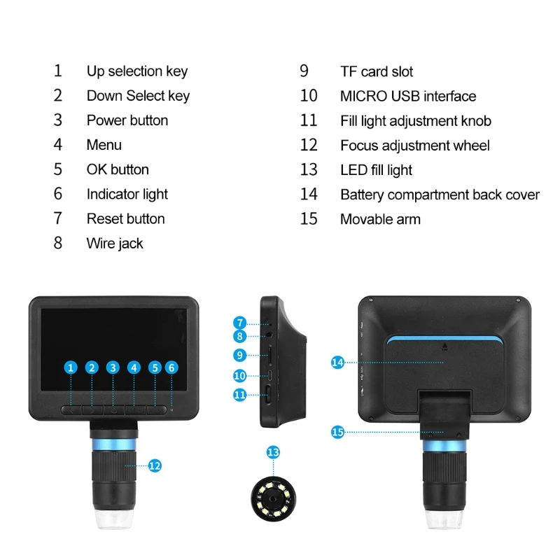 

Wifi Mobile Phone Microscope Support Ios An-droid Pc Video Microscope Wifi Microscope Compatible w/ An-droid Ios PC X7XD