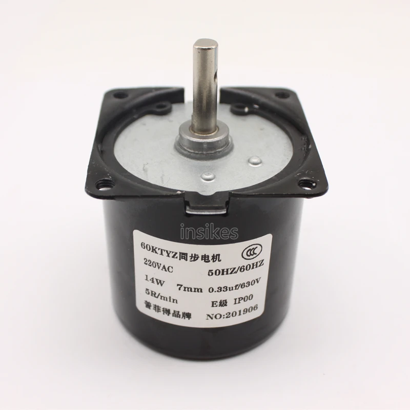 60KTYZ AC 220 В 14 Вт 50/60 Гц AC синхронный двигатель CW/CCW 1 об/мин 2,5 об/мин 5 об/мин 8 об/мин 10 об/мин 15 об/мин 20 об/мин 30 об/мин 50 об/мин 60 об/мин 80 об/мин 110 об/мин