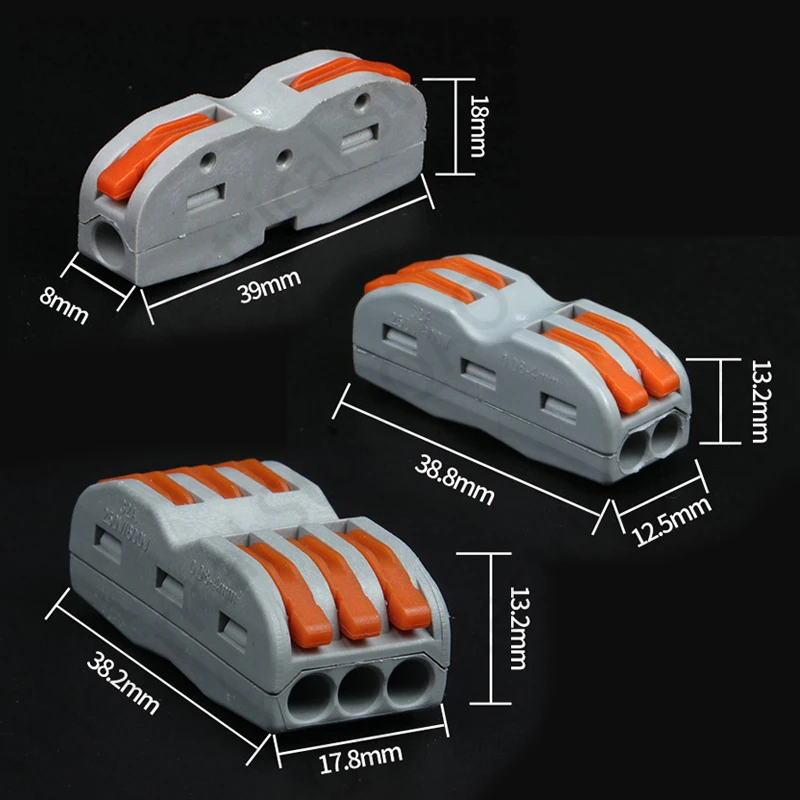 SPL 1/2/3 двойной головкой Мини Быстрый Соединитель проводов Универсальный проводка