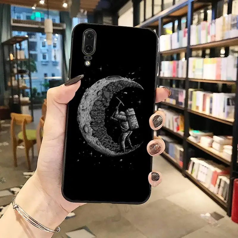 

Cartoon Space Moon Astronaut Phone Case For Huawei honor Mate P 10 20 30 40 Pro 10i 9 10 20 8 x Lite
