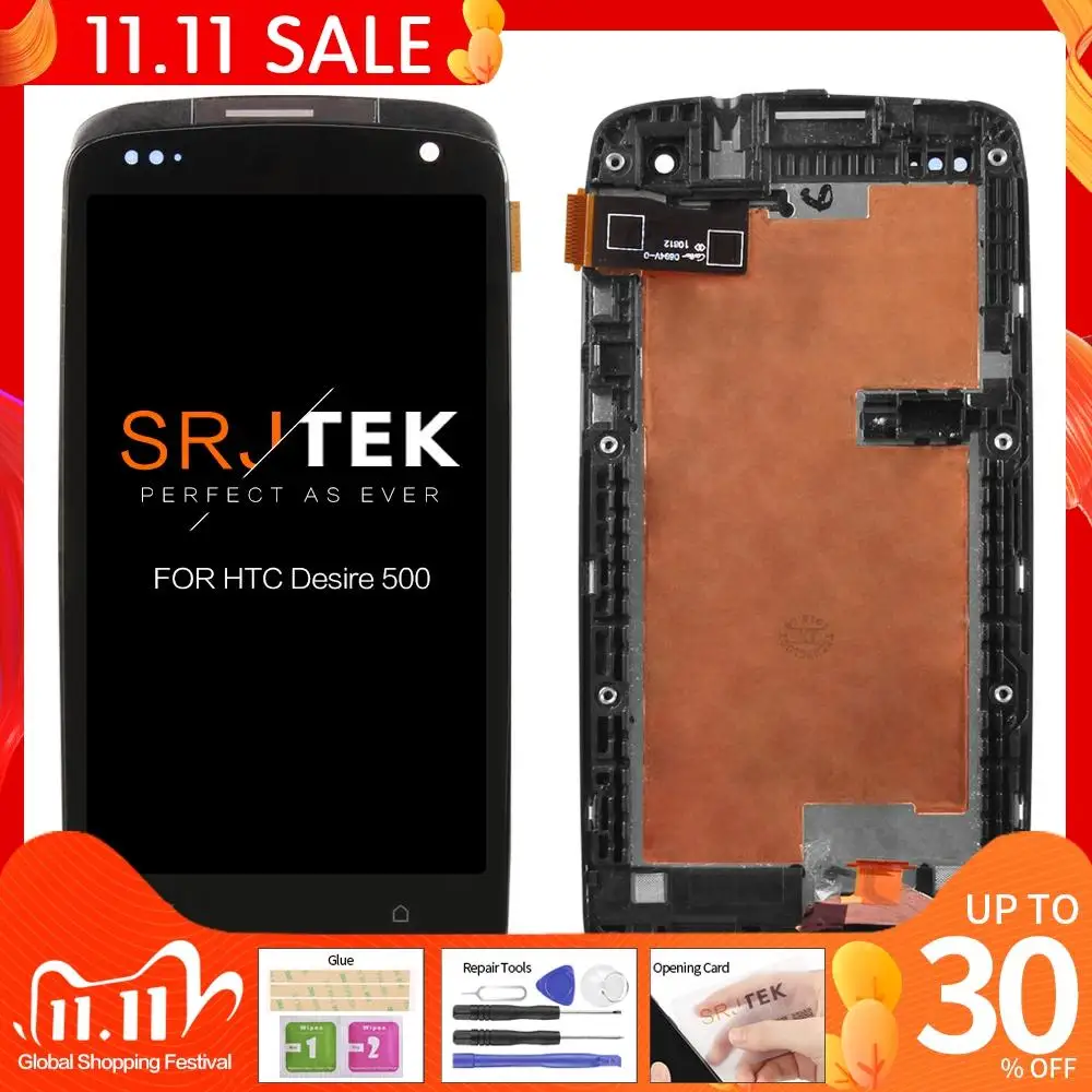 100% Протестировано для HTC Desire 500 сенсорный экран дигитайзер Сенсорное стекло + ЖК