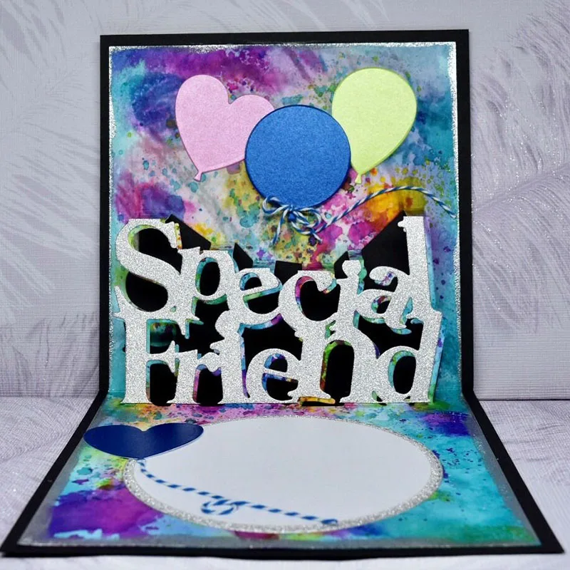 Специальный друг всплывающие слова буквы предложение рамка металлические