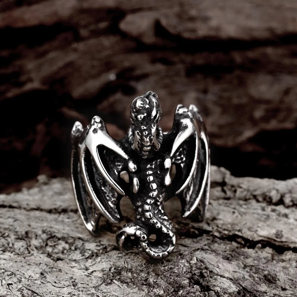 

2021 New Men's Fashion Punk Dragon Ring Men's Ring European And American Wild Creative Ring Ladies Ring