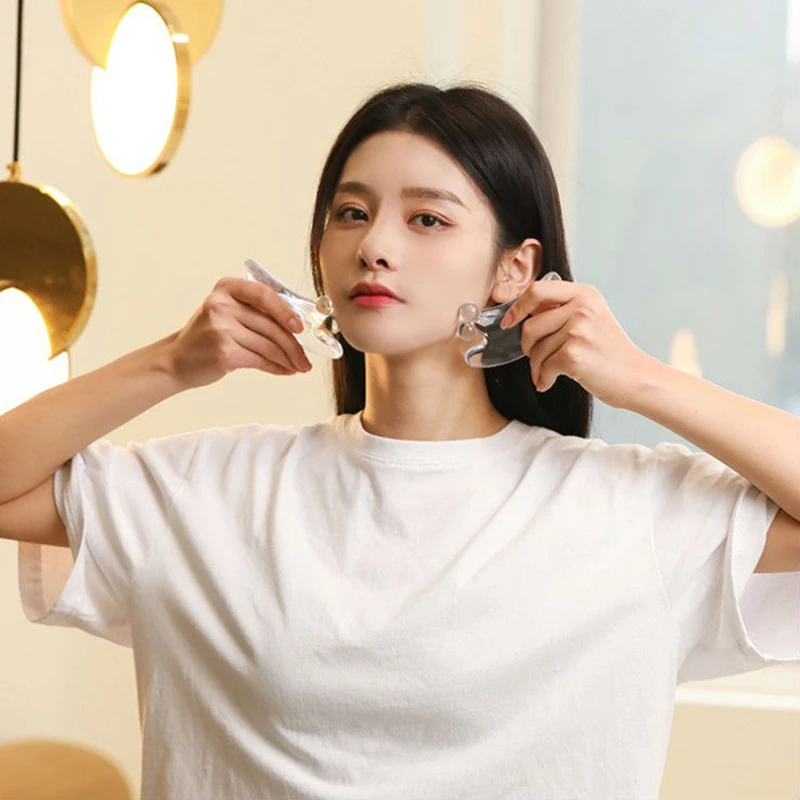 

Прозрачная пластина из натуральной смолы с кристаллами, тонкая тарелка для массажа лица, Детокс, тела, лица, тарелка для массажа, релаксации