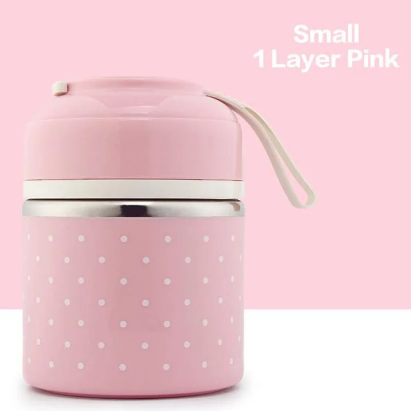1 layer pink Японский тепловой термос для обедов чашка коробка герметичная Нержавеющая Сталь Bento Box Дети Портативный Пикник школа пищевой контейнер кухонный - Цвет: 1 layer pink