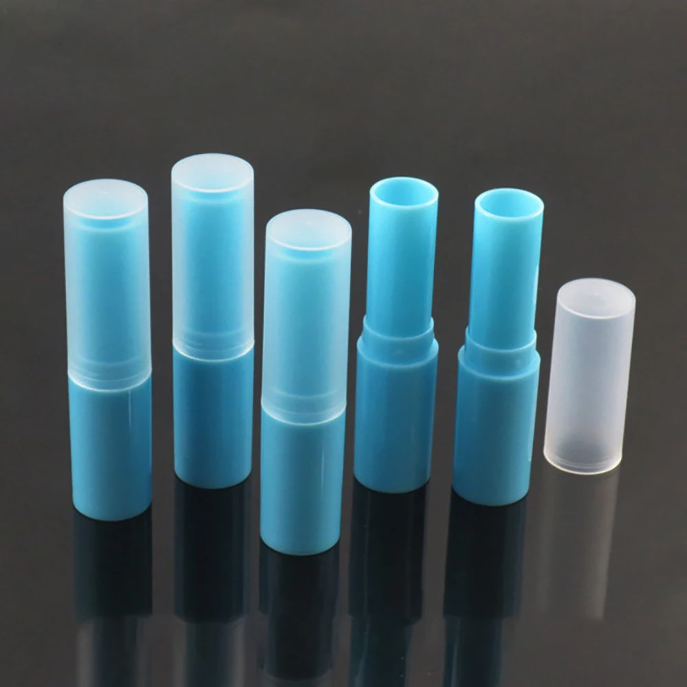 Hot sale DIY lip balm empty tube, blue lipstick tube lipstick cosmetic packaging 4g 100pcs