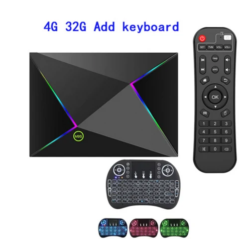 4G 32G Add Keyboard M9S Z8 Smart tv Box 6K Android 9,0 tv Box 4 ГБ ОЗУ 32 ГБ/64 Гб ПЗУ четырехъядерный H.265 USB3.0 2,4G Wi-Fi передатчик для интернет-телевидения декодер PK X96 X - Цвет: 4G 32G Add Keyboard