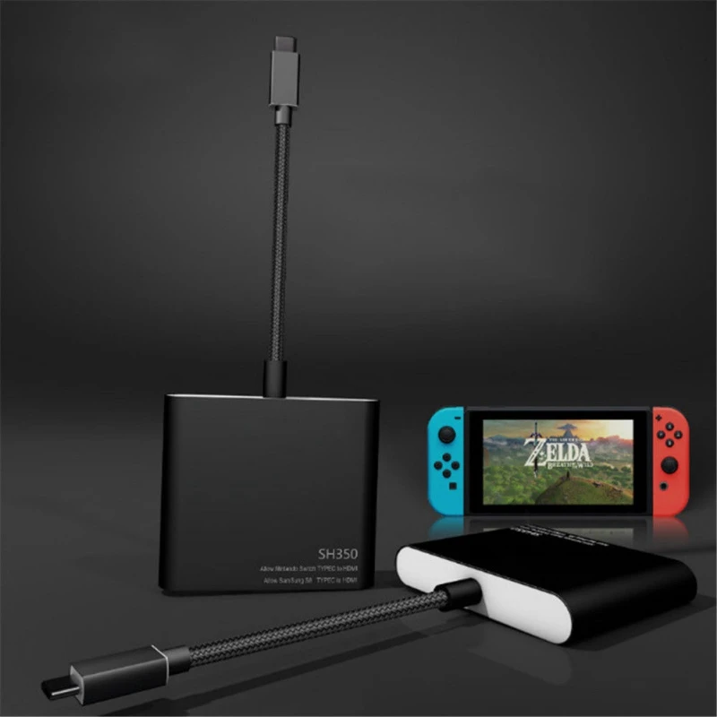 SH350 type C адаптер USB-C к HDMI/USB3.0/type-c конвертер type-C хаб-конвертер портативная