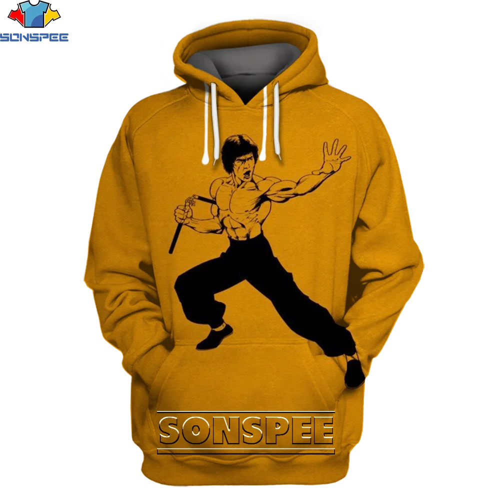 

SONSPEE Top 3D New 2020 Action Chinese Kung Fu Bruce Lee Hoodie Harajuku Men's Shirt Autumn Cartoon Children's Top Street Tops