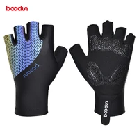 boodun light reflective cycling gloves mtb road bike shockproof luminous half finger mittens outdoor sport fishing hiking glove