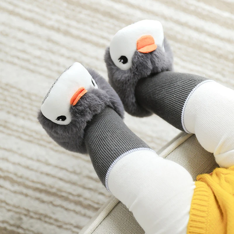 Милые носки для девочек с рисунком животных из мультфильмов Осенние