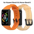 Силиконовые ремешки для смарт-часов Huawei Band 6, сменный ремешок для Honor Band 6, браслет, спортивные аксессуары