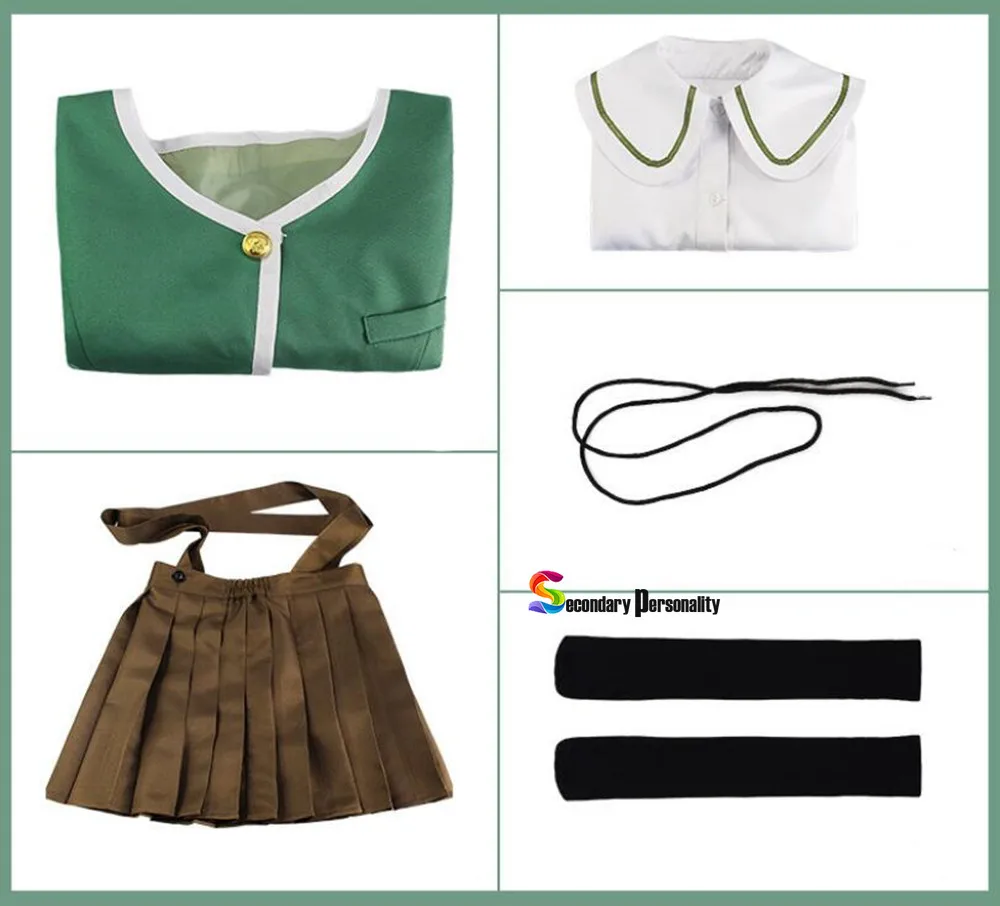 Кума Тихиро Фудзисаки Косплэй костюм Danganronpa парик Для женщин JK форма на Хэллоуин