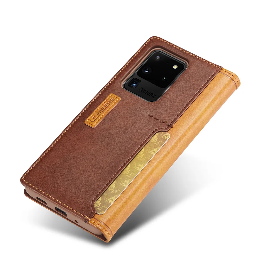 Роскошный кожаный чехол с откидной крышкой для Samsung S20 Ultra S10 S9 S8 NOTE 9 10 Plus + S10e