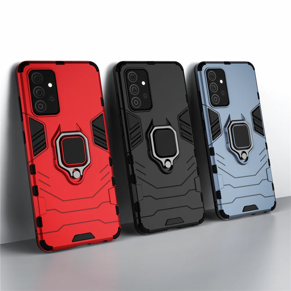 

For Samsung Galaxy A72 Armor Ring Stand Holder Phone Cover For Samsung A72 5G SM-A726B 4G SM-A725F Cover 6.7" Shockproof Coque