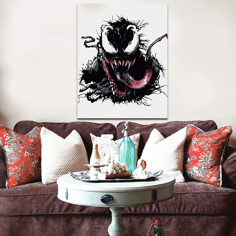 DIY картинки для раскраски по номерам с venom рисунок рельеф живописи защелка