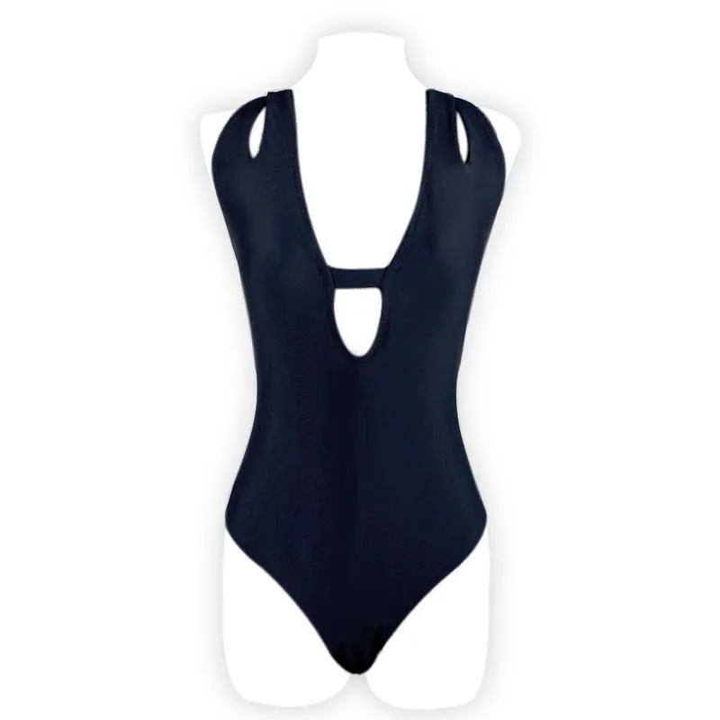 

Solid color back strap body V neck back to show thin sexy European and American bikini