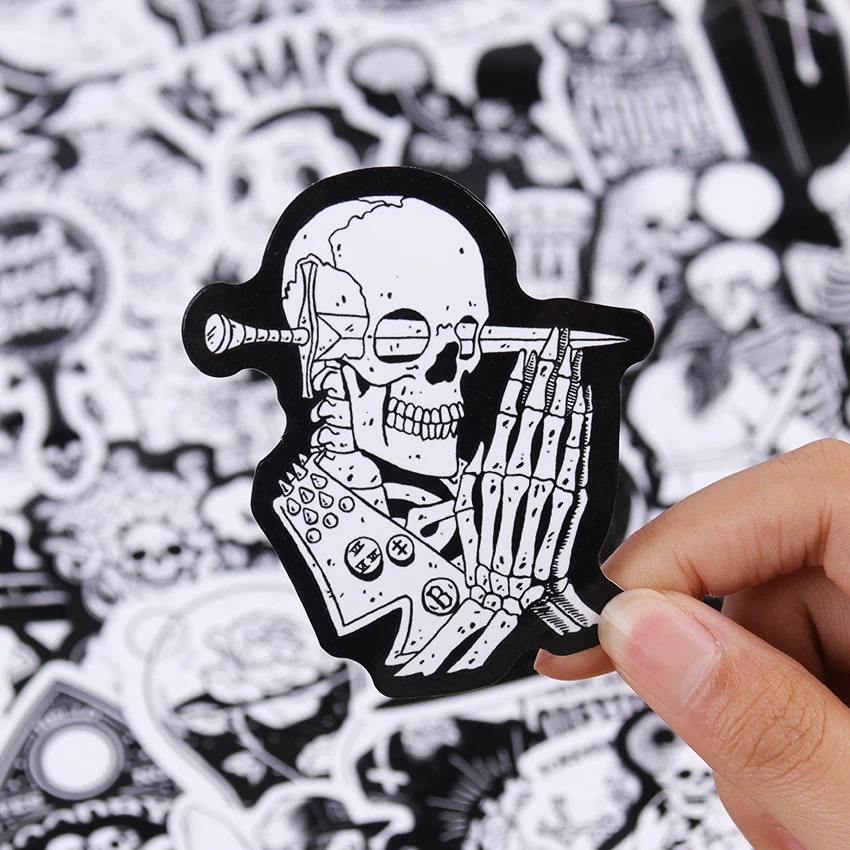Pegatinas de viento g&oacute;tico de Horror y Thriller para ni&ntilde;os, pegatinas de grafiti para monopat&iacute;n, equipaje, motocicleta, port&aacute;til, guitarra, pegatina de juguete, 50 Uds.-2