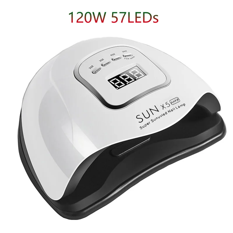 

120W SUN X5 Max UV LED Nail Lamp Nail Dryer 57 LEDs Manicure Quick Drying All Nail Gel Polish 10S 30S 60S 99S Powerful Nail Lamp