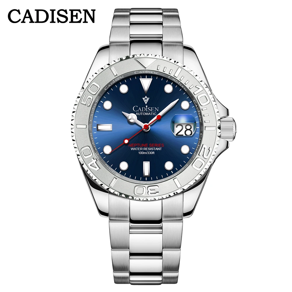 

CADISEN New Men Automatic Watch Sapphire Luxury Mechanical Wristwatch 100M Waterproof NH35A Movement Rotating bezel Watch Men