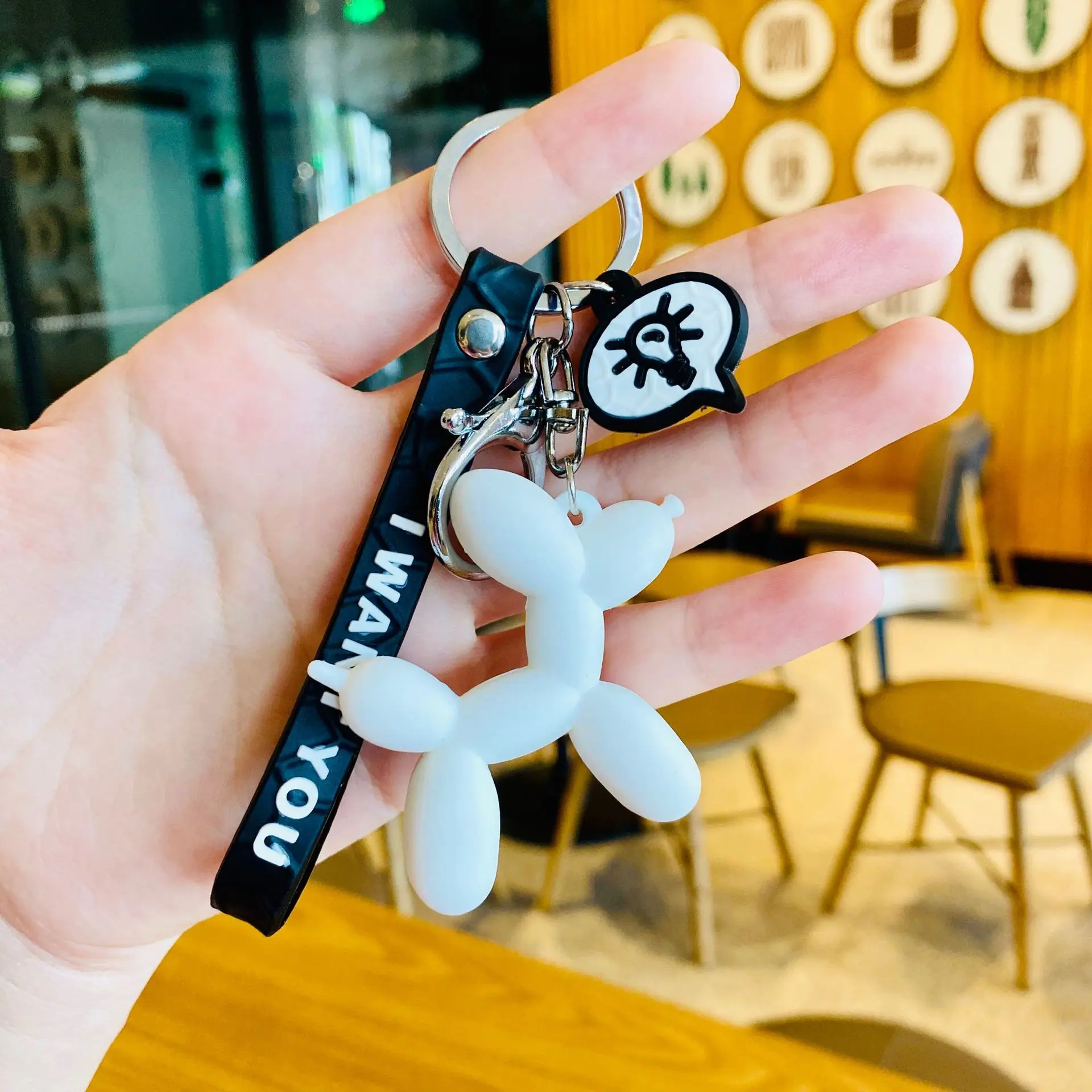 Мультяшный шар собака брелок красочные мягкие резиновые ПВХ милые брелки с