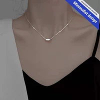 925 silver small pendant necklace gold silver fashion simple design style lady workplace accessories valentines day gift