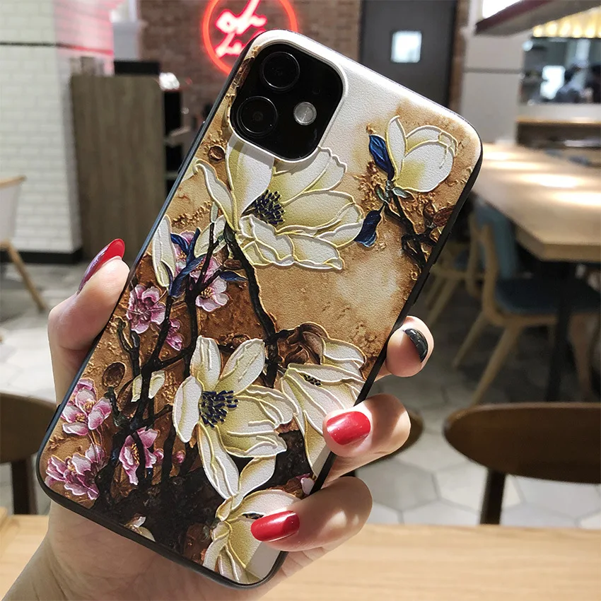 Для Oneplus 7T чехол 3D цветок тиснение силиконовый для телефона s Nord CE 5G / N10 N100 7 Pro 6 6T 5T |
