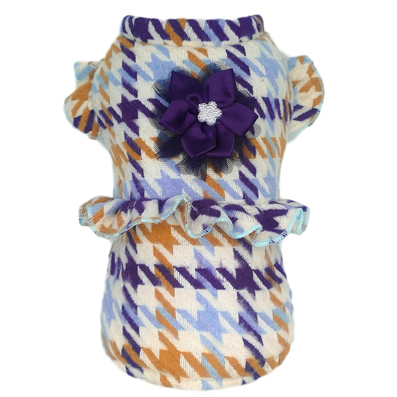 Утолщенная теплая одежда для собак платье домашних животных пальто маленьких