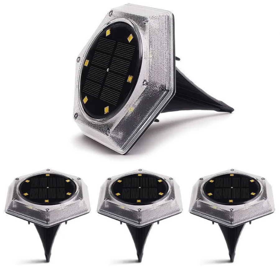 

12 светодиодный Солнечная наземная огни Открытый Цвет изменение солнечного диска огни IP65 Водонепроницаемый заглубленный свет для двора пут...