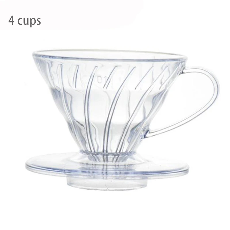 GUNOT V60 кофейная капельница чашки многоразовая Кофеварка фильтр чашка стеклянная термостойкая кофейная пивоварня фильтровальные чаши бариста инструменты - Цвет: 4cup
