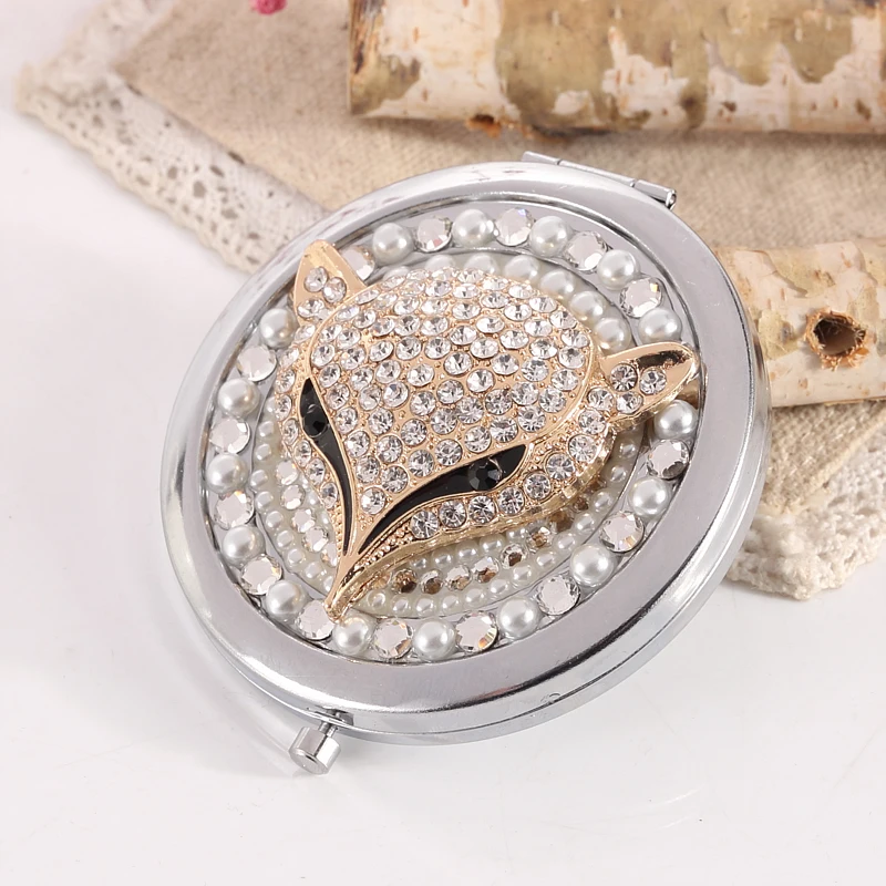 Бесплатная гравировка мини карманное косметическое зеркало для макияжа