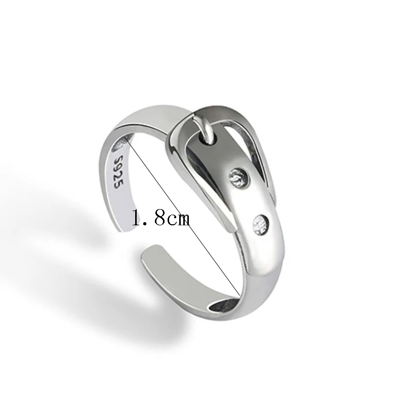 Vintage Ancient Silver Color Belt Shape Geometric Open Rings for Women Punk Hip Hop Adjustable Ring Fashion Jewelry Best Gift | Украшения и