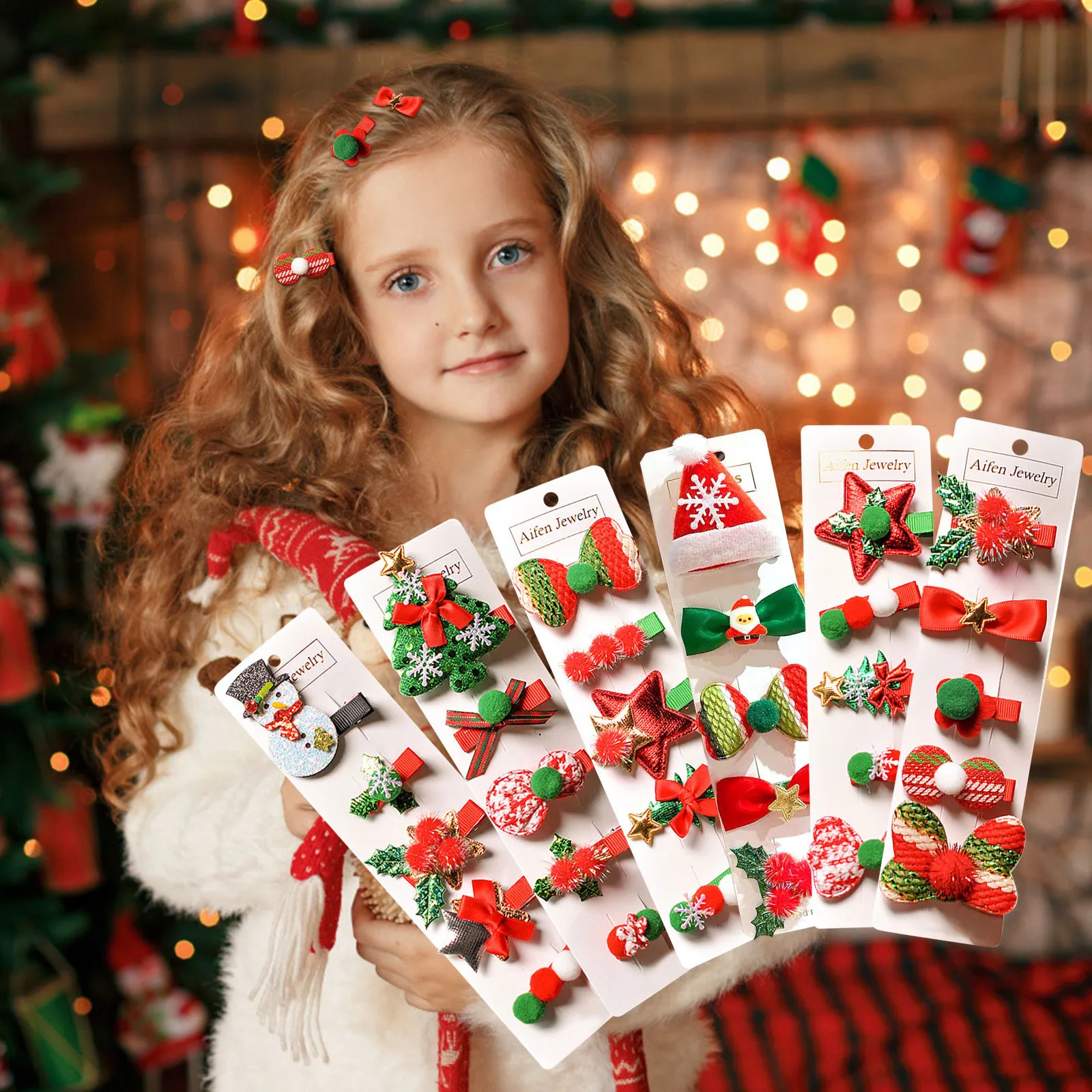 

5 шт./компл. женская шпилька для волос с бантом, шпильки для волос, головные уборы, рождественские аксессуары для волос для девочек