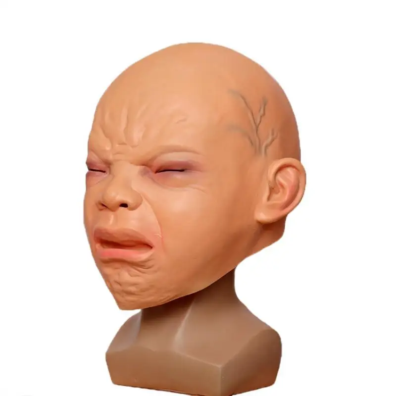 Взрослый смешной латексный головные уборы лысый плач малыша Cos накладные Faade