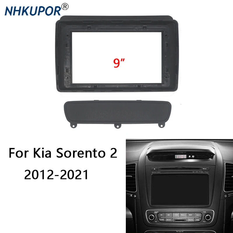 

9" 2 Din Head Unit Car Radio Fascia For Kia Sorento 2012-2021 Auto Stereo Audio Player DVD Panel Dash Kit Frame Bezel Faceplate