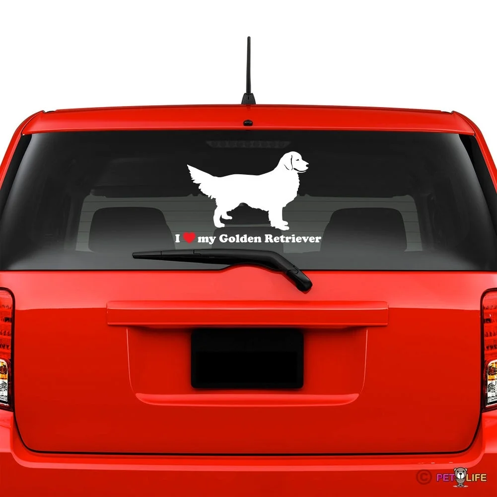 

Виниловые наклейки на лобовое стекло для I Love My Golden Retriever