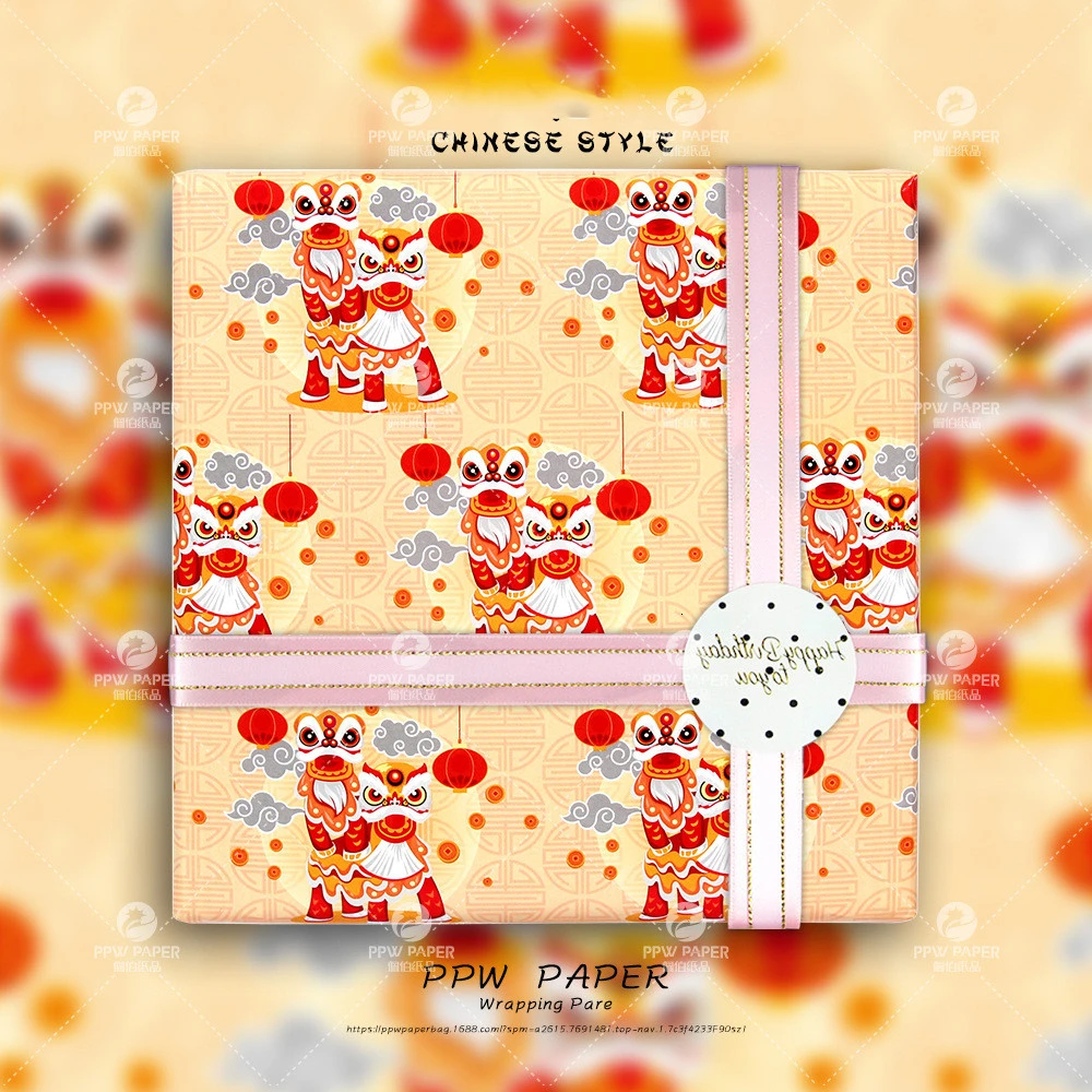 10 листов в китайском стиле рождественский подарок упаковочная бумага для лица