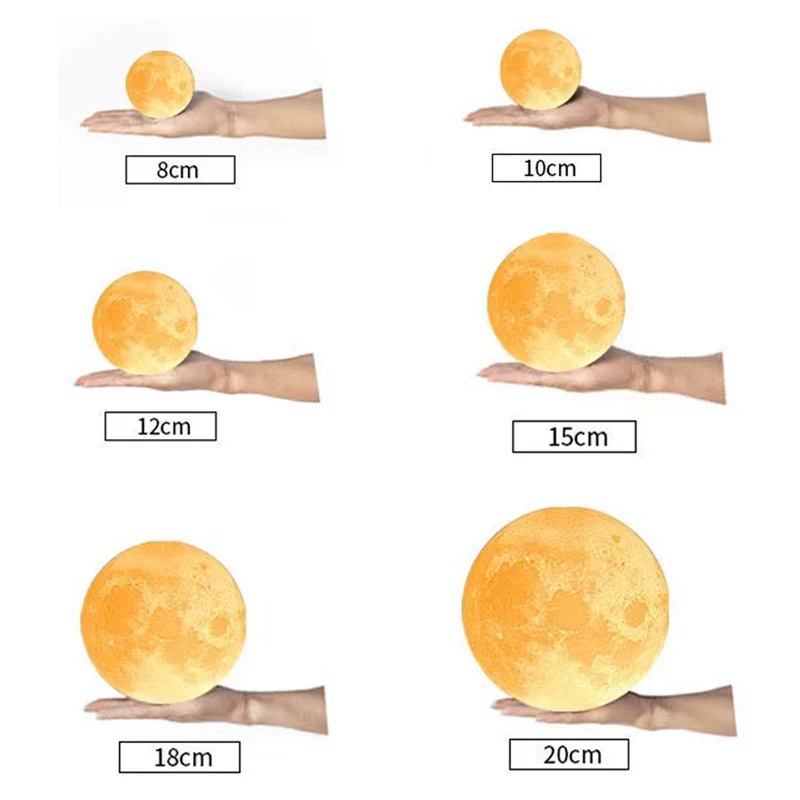 LED Night Light 3D Print Moon Lamp Rechargeable Color Change 3D Light Touch Moon Lamp Children's Lights Night Lamp for Home images - 6